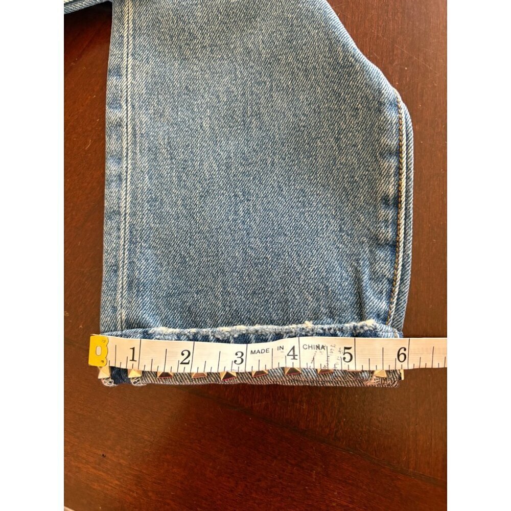 Current/Elliott NWT The Turnt Fling Studded Cuff Straight Crop Jeans Size 23 - Picture 12 of 13
